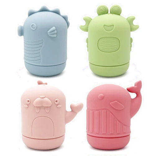 PandaEar 4 Pack Silicone Bath Toys for Babies 0-6 6-12 Months, Mold Free Bathtub Toys for Toddlers Kids Infant, Non Toxic Swimming Shower Toys for Toddlers 1-3 (A)