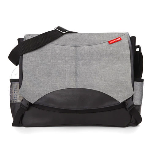 Skip Hop Baby All-in-One Swift Changing Station Messenger Diaper Bag, Heather Grey