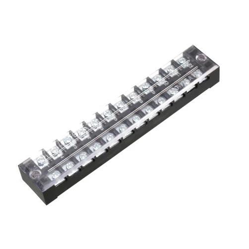 uxcell a13052800ux0615 600V 25A Double Rows 12P 12 Positions Covered Barrier Screw Terminal Block