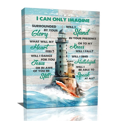 Remzoke Lighthouse Wall Art Nautical Decor Coastal Ocean Pictures Wall Decor Lighthouse Christian Scriptures Canvas Painting Prints I Can Only Imagine Modern Artwork Home Decor for Bathroom Bedroom 12