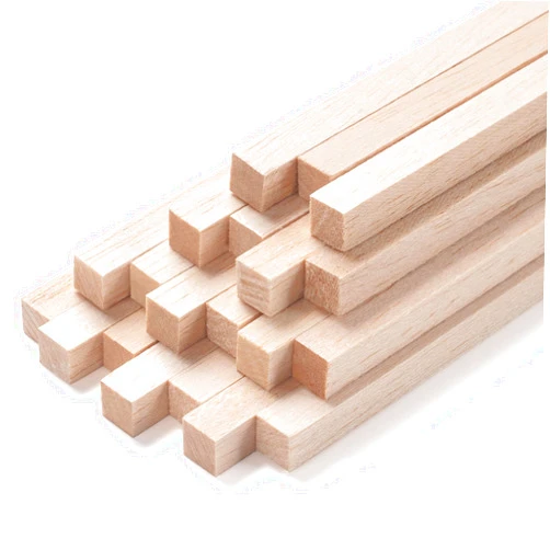 Coowayze Balsa Wood Sticks, Square Wooden Dowel Rods, Balsa Wood Strips for Crafts, 20 PCS 3/8