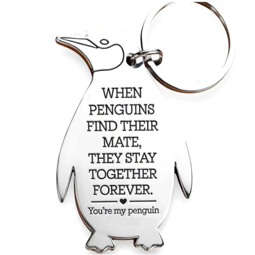 Generic You're My Penguin Keychain - Cute Romantic Valentine's Gifts for Boyfriend, Girlfriend, Husband, or Wife - Valentines' Day, Anniversary, Christmas, Birthday Sentimental Gift - Stainless Steel