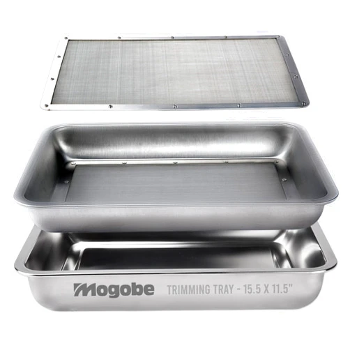 Mogobe Trim Tray, Made of Stainless Steel with Detachable 150 Micron Screen, Size in 15.5