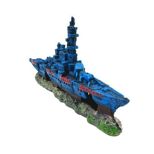 J-star Fish Tank Decorations, Shipwreck Ship Aquarium Decor, Aquarium Fish Tank Landscape Decoration Resin Ornaments