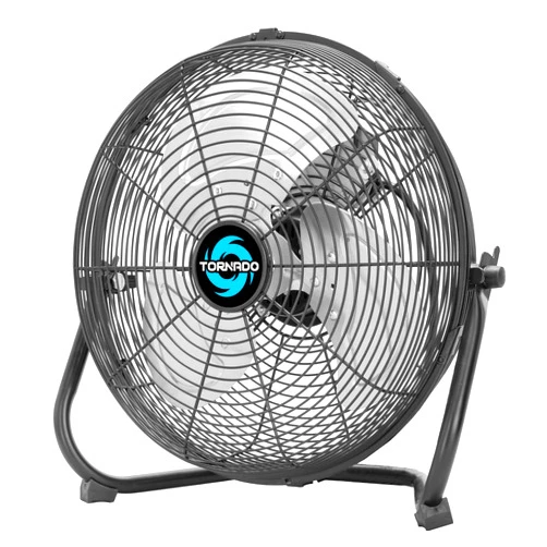 Tornado 12 Inch High Velocity Metal Floor Fan, 3-Speed Powerful Cooling for Industrial, Commercial, and Home Spaces, 120°Tilt, 6.0 FT Cord - UL safety Listed, Black