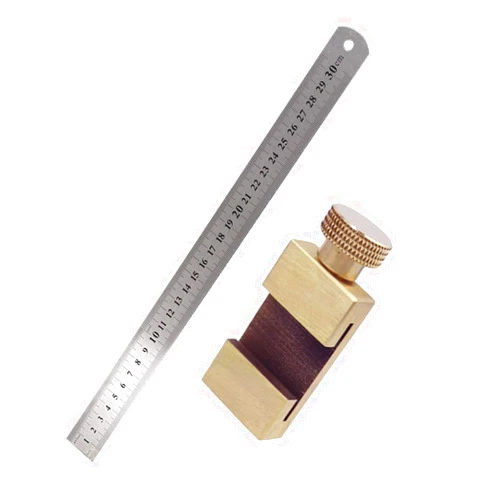FOYTOKI Positioning Block for Woodworking Manual Marking Locator Tool for Precision Measurement Steel Ruler Scribing & Cutting Guide Ideal for Carpentry & DIY Projects