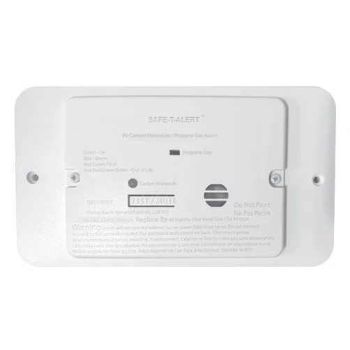 Safe T Alert Safe-T-Alert 25-742-WT-TR Flush Mount Combination Carbon Monoxide/Propane Alarm with Trim Ring 12V DC Hard Wire - White