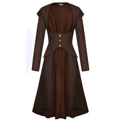 Scarlet Darkness Renaissance Costume Women Trench Coats Underbust Victorian Steampunk Jacket Pirate Long Jackets