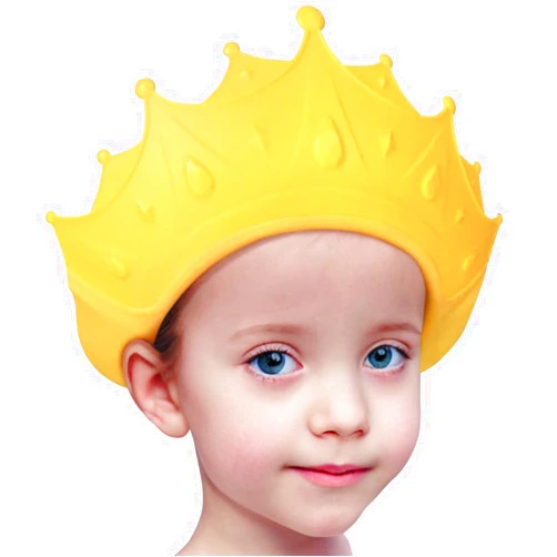 HeyooHeloo Baby Shower Cap Waterproof Shampoo hat for Children Toddler Girls Boys Protect ears eyes.Adjustable Silicone Bathing Crown.