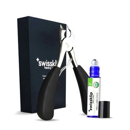 Swissklip Toenail Care Set I Heavy Duty Nail Clipper & Medi-Care Stick for Toenail I Pedicure Protection at its Best