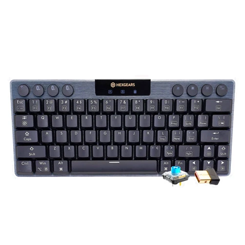 Hexgears A1 Low Profile Wireless Mechanical Keyboard - 60% Compact TKL, Bluetooth 5.0/2.4GHz/Wired USB C Hot Swappable Clicky Switch, RGB Backlit Mini Portable Gaming Keyboard Aluminum for PC/MAC