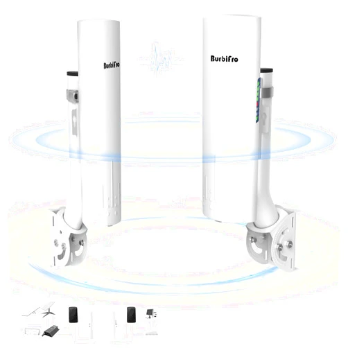 Burbifro Outdoor IP65 Waterproof Point to Point Starlink Internet Wireless Long Range Transmission for Starlink Gen 3 Router, Starlink WiFi Extender, 5.8GHz 3KM 1000Mbps with 18dBi High Gain Antenna, 2 Pack