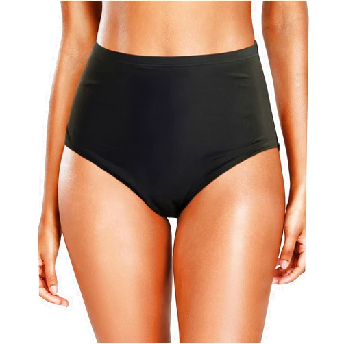 Zmart Women's High Waisted Bikini Bottom - Full Coverage Tummy Control Swimsuit Bathing Suit Swim Bottoms