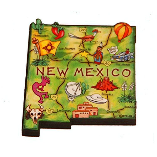 Souvenir Destiny New Mexico State Decowood Jumbo Wood Fridge Magnet 3