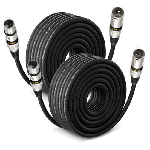 EBXYA XLR Cables 75ft 2 Pack - Premium Balanced Microphone Cable with 3-Pin XLR Male to Female Cable
