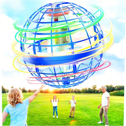 Fesbt Flying Orb Ball 2023 Galaxy Cosmic Globe UFO Boomerang Hover Ball Galatic Fidget Spinner Mini Drone Cool Toys Birthday Gift Ideas for 6 7 8 9 10+ Year Old Boys Girls Teens Indoor Outdoor(Blue)