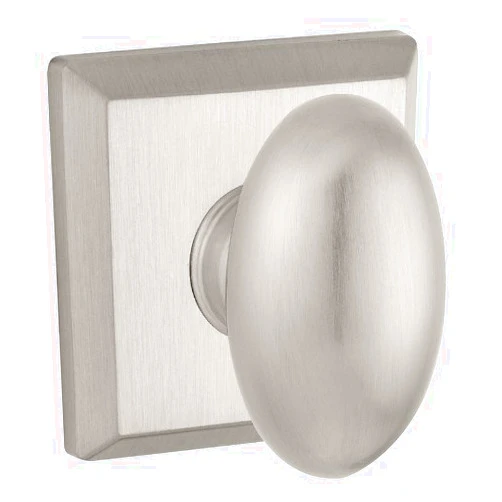 Baldwin PV.ELL.TSR Ellipse Privacy Knobset with Traditional Square Rose, Satin Nickel