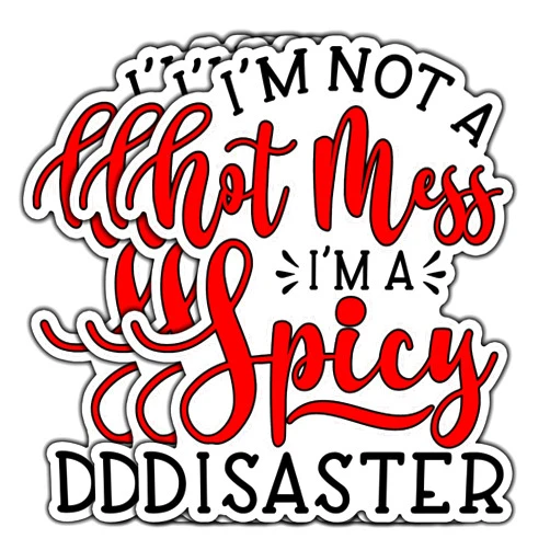 LOREARA (3Pcs) I'm Not A Hot Mess I'm A Spicy Disaster Sticker Funny Sarcastic Sticker for Tumbler Humorous Waterproof Vinyl Decal for Laptop Water Bottle Phone Notebook Gifts for Women Men Size 2.6x3 Inches