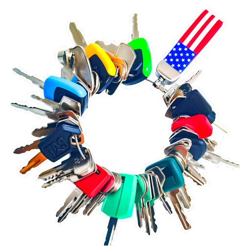 DHEISHA 44 Multi Types Heavy Equipment Replacement Keys for Sany Toyota Daewoo Honda Genie Lift Cat JD New Holland Case IH Ford Hyster JCB Kubota Volvo Komatsu Ditch Witch Clark Forklift Exavator Mining Fleet