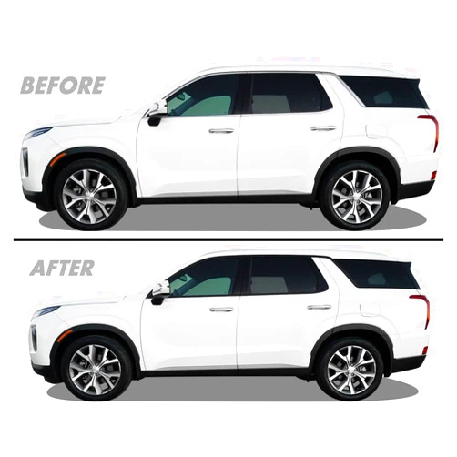 SlickMod Chrome Delete Blackout Vinyl Overlay for 2020-2023 Hyundai Palisade Window Trim (1. Window Trim, Gloss Black)