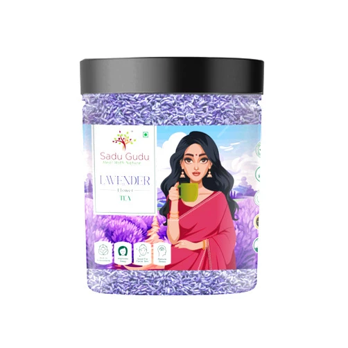SADU GUDU LAVENDER Tea - 30 g, Premium Loose Petals, Caffeine-Free Flower Tea, Floral Flavour