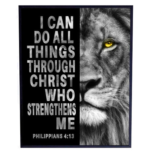 YELLOWBIRD ART & DESIGN Christian Wall Art & Decor for Men - Inspirational Gifts, Philippians 413 Bible Scripture Decor - I Can Do All Things Prayer Wall Art, Bible Verse Gifts, Spiritual Wall Decor, Religious Posters