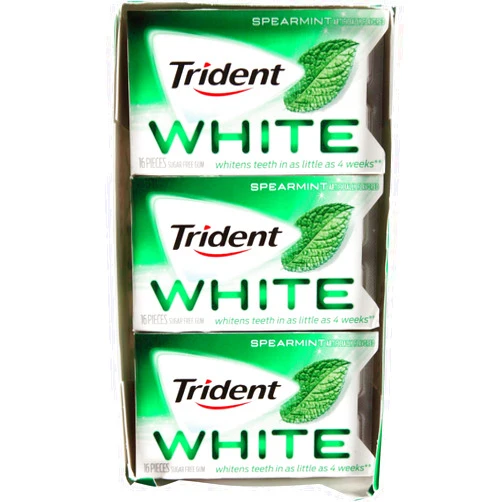 Trident White Spearmint Dual Pack 12 16-piece packs(192 pieces)