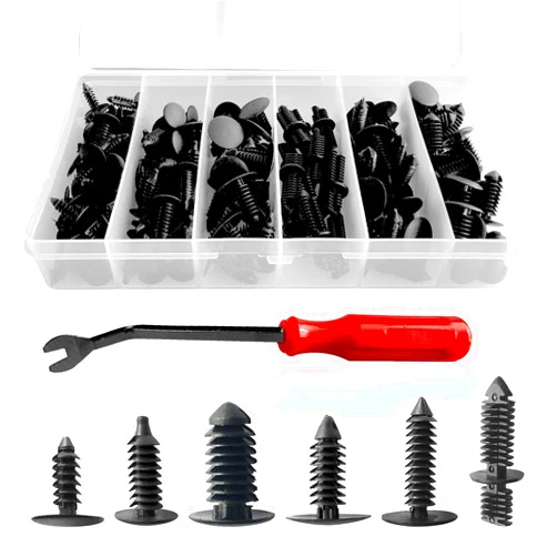 TOPCNOEM 146PCS Auto Body Clips Nylon Bumper Shield Retainer Clip, Fender Flar, Blind Rivet & Rocker Moulding Clips, with Fastener Remover