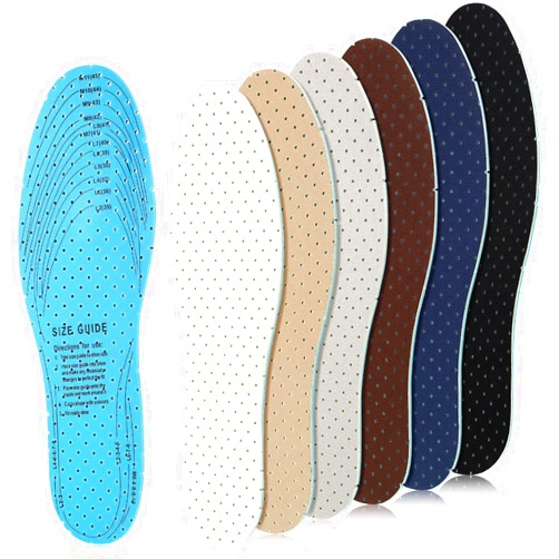 Geyoga 6 Pairs Shoe Insoles Women Thin Breathable Shoe Pads Inserts Ultra Soft Cushioning Walking Comfort Double Layer Latex Foam Insoles with Holes Fit in Any Shoe Unisex, Men 7-11 Woman 2-8 (Simple Colors)