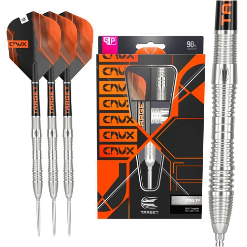 Target Darts Crux 90% Tungsten Swiss Point Steel Tip Darts Set