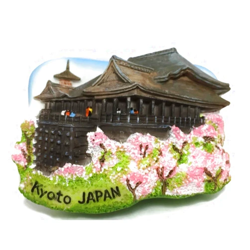 Witny Tiny Kiyomizu Dera Temple Kyoto Japan East Asia Tourist Attractions Resin Refrigerator Magnet Traveler Souvenir 3D Fridge Magnets