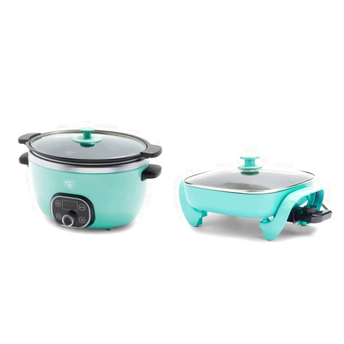 GreenLife Cook Duo Healthy Ceramic Nonstick 6QT Slow Cooker, Turquoise & Healthy Ceramic Nonstick, 12