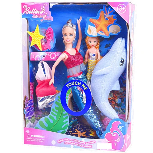 Yellow River Mermaid Princess Doll Playset, Color Changing Mermaid Tail by Reversing Squins, 12