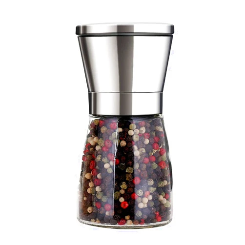 Bonris Professional Stainless Steel Salt and Pepper Grinder with Adjustable Coarseness with Five Grinding Level Pepper Mill Grinders Shakers
