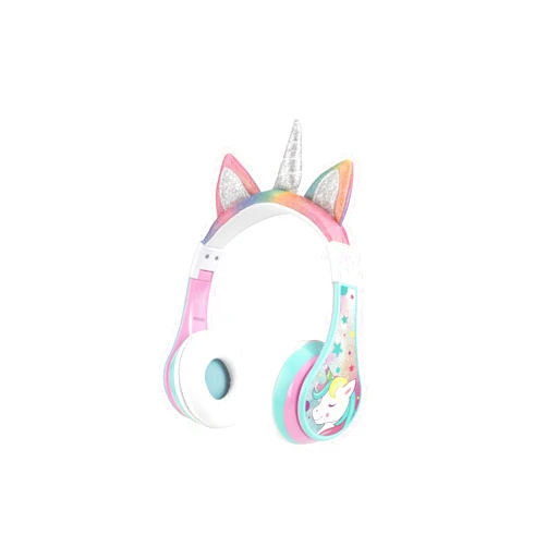 eKids Unicorn Bluetooth Headphones, Wireless Headphones with Microphone Includes Aux Cord, Volume Reduced Kids Foldable Headphones for School, Home, or Travel