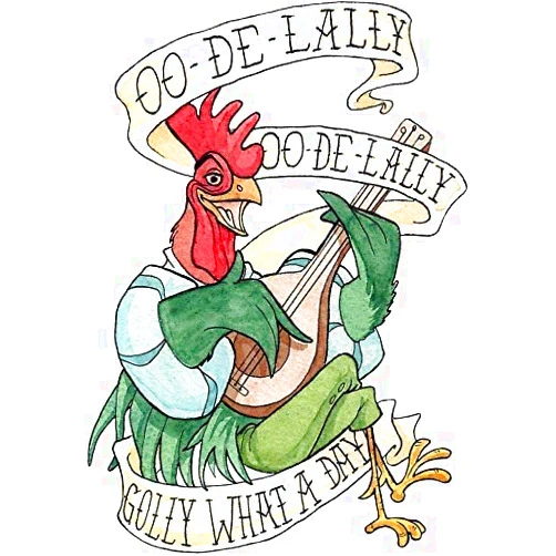 MR3Graphics Magnet Alan-A-Dale Rooster : OO-De-Lally Golly What A Day Tattoo Watercolor Painting Robin Hood Magnetic Car Sticker Decal Bumper Magnet Vinyl 5