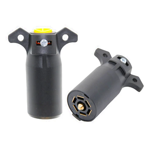 Viclaakesi 12V 7-Pin Trailer Plug Connector - 7-Way Round RV-Style Flat Blade Replacement End Towing Light Wiring Harness