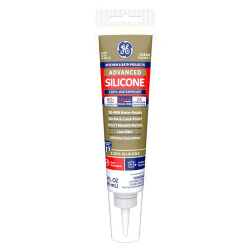 GE Sealants & Adhesives GE284 Advanced Silicone 2 Kitchen & Bath Sealant, 2.8oz, Clear, 2 Fl Oz