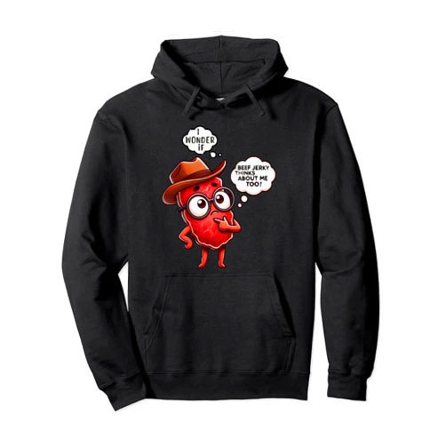 BizzyflyUSA Funny Beef Jerky Lover Cute Meat Snack Pullover Hoodie