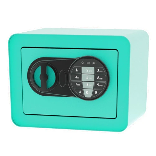 OUSURO Small Safe Box - Home Safe for Money Jewelry Documents, Solid Lock Box, Mini Security Box with Digital Electronic Security Keypad for Home Office Hotel (Tiffany Blue)