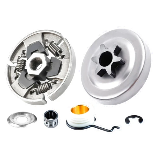 BlueStars 3/8 7T Clutch Drum Sprocket with Bearing Washer E-Clip Worm Gear - for Stihl 017 018 021 023 MS170 MS180 MS210 MS230 MS250 Chainsaw - Replaces 1123 640 2003, 1123 640 2073