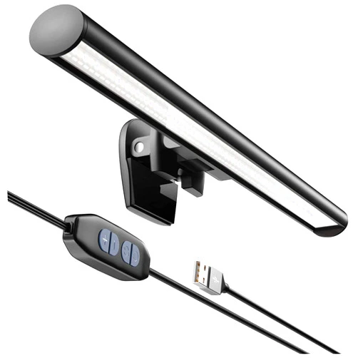 CATPOWER Portable Laptop Monitor Light Bar with USB Connection, e-Reading LED Task Lamp, 3 Color Temperature Settings, 10 Levels of Brightness Adjustment, No Glare on The Screen, Saves Space