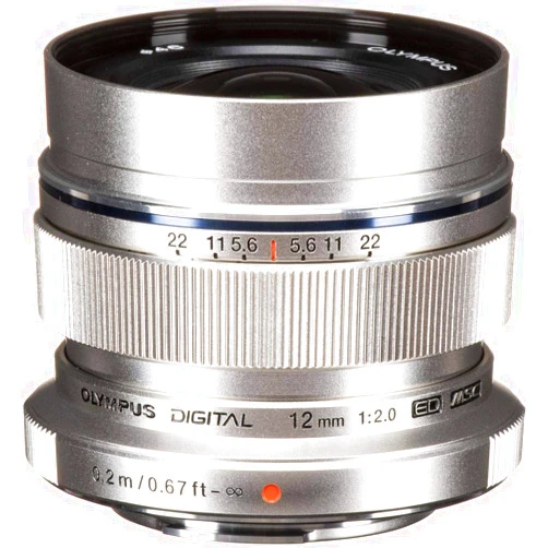 OM SYSTEM OLYMPUS M.Zuiko Digital ED 12mm F2.0 Silver For Micro Four Thirds System Camera, Compact Wide Angle lens For Starry Sky and Landscape