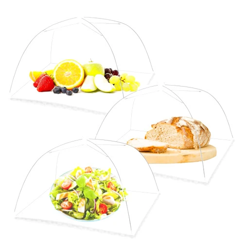 FOOEN (3Pack) Pop-up Picnic Food Tent Covers, 17x17Inch Foldable Mesh Screen Food Covers for Outdoors, Reusable Food Cover Net Keep Out Flies, Mosquitoes…