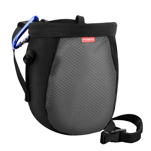 MoKo Rock Climbing Chalk Bag, Bouldering Chalk Bag Bucket with Adjustable Belt & Carabiner Drawstring Climbing Chalk Bag for Rock Climbing Weight Lifting Gymnastics Crossfit