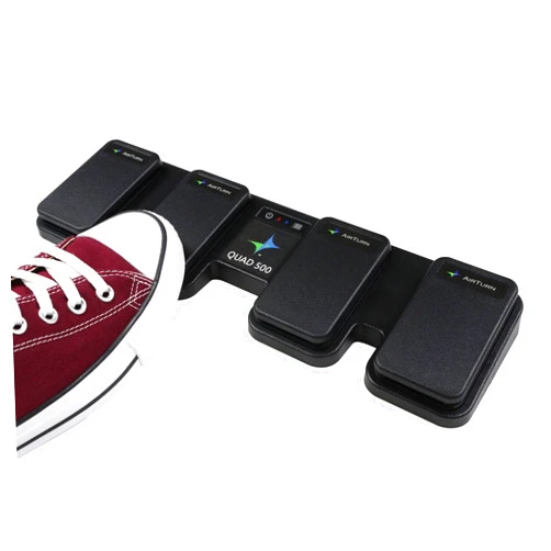 AirTurn QUAD500 Silent Bluetooth Pedal Page Turner Teleprompt Live Stream App Controller
