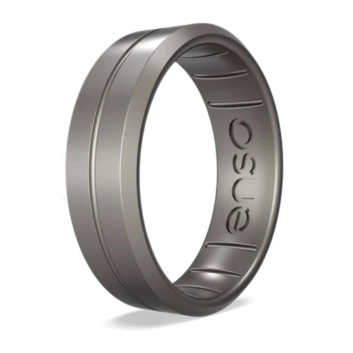Enso Rings Classic Contour Silicone Ring – Stackable Multi Color Unisex Wedding Engagement Band – Thin Minimalist Band – 7.24mm, 1.9mm Thick