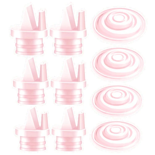 Maymom Pump Parts Incl Duckbill Valve with Pull Tab Silicone Diaphragm Compatible with Spectra S1, S2, Synergy Gold; Not Original Spectra Pump Parts; 10 pc Pink