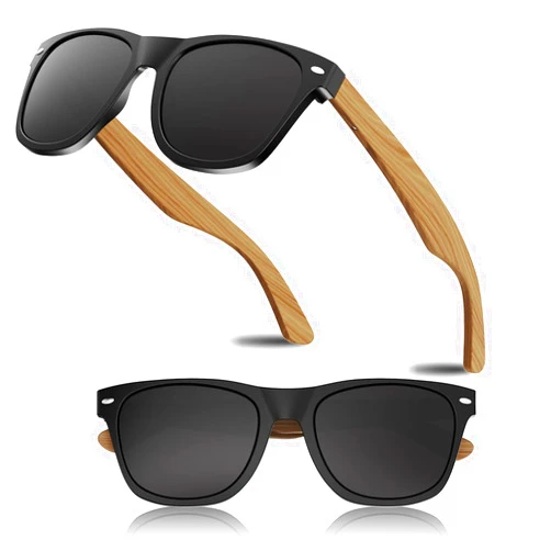 Cavir Wood Sunglasses for Men and Women, Polarized UV400 Protection, Matte 58mm