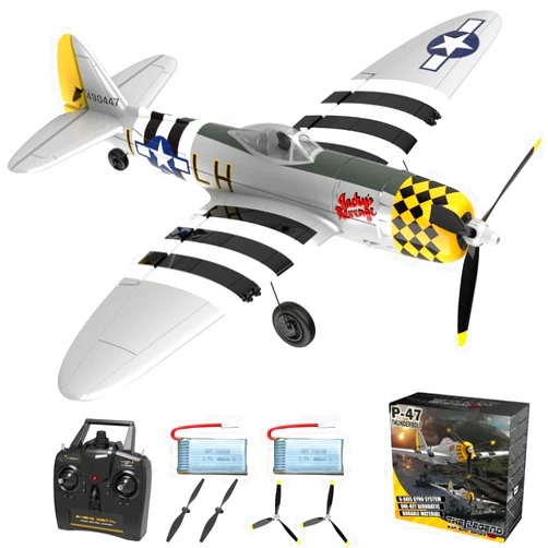 ANBURI RC Plane 4-CH RC Airplane – RC Airplane Ready to Fly Upgrade P47 Thunderbolt Remote Control Airplanes for Beginners Adult with Beginners with Xpilot Stabilization System, & One Key Aerobatic